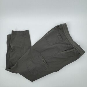 L.L.Bean Women Petite Medium Cargo Pants Green Drawstring Stretch Outdoor Casual